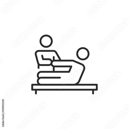 Chiropractor icon. Simple representation of a chiropractor act for healthcare apps, medical websites, and professional identification in clinical settings. Vector illustration