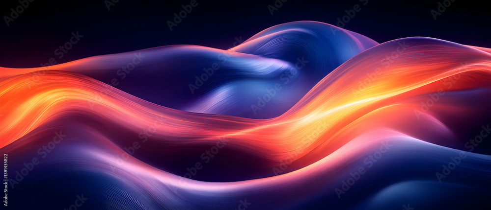Naklejka premium Abstract vibrant blue and orange wave pattern.