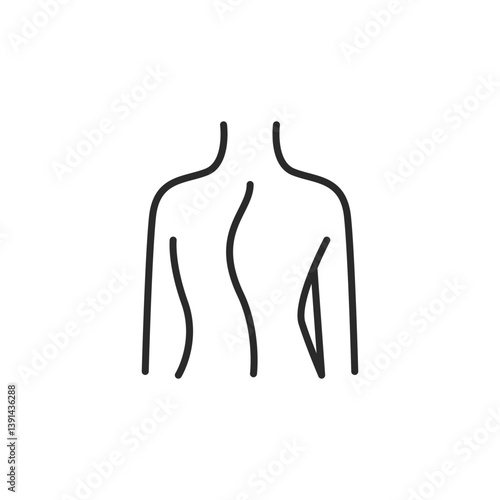 Spinal scoliosis icon. Simple scoliosis icon for social media, app, and web design. Vector illustration.