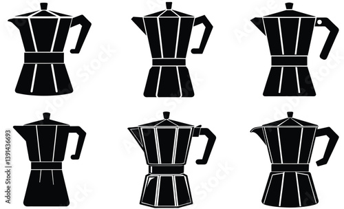 Coffee maker silhouette black vector art design on white background