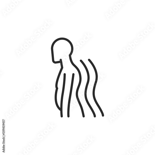 Spinal curvature icon. Simple spinal curvature icon for social media, app, and web design. Vector illustration.