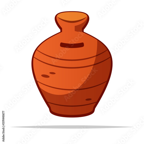 Clay money bank vector isolated illustration