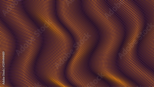 Abstract vector background of halftone wave dots. resembles the texture of folded fabric.