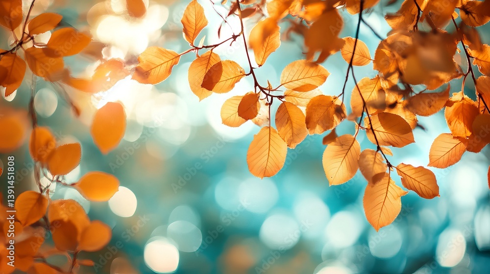 Obraz premium Vibrant Orange and Yellow Leaves