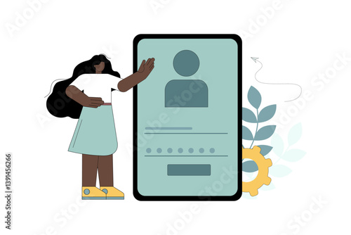 Password confirmation. Personal identification. Verification. Personal data protection.eps