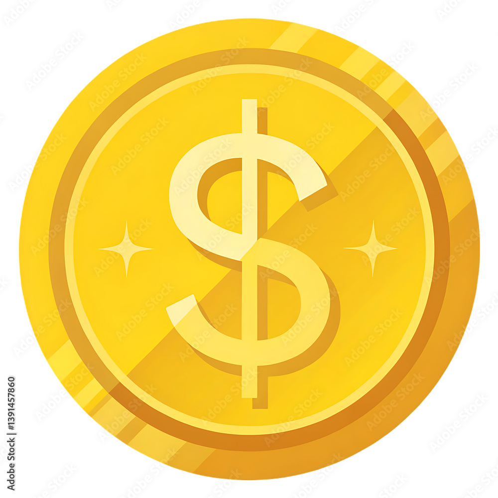 Golden coin with dollar sign. Finance, wealth, and success concept. Golden coin with dollar sign. Finance, wealth, and success concept.