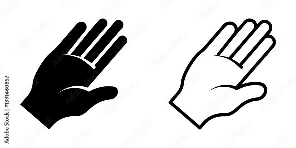 Hand icon on white background Hand icon on white background