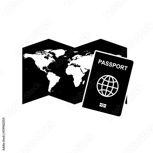 Passport and Map Illustrating Travel Preparation  