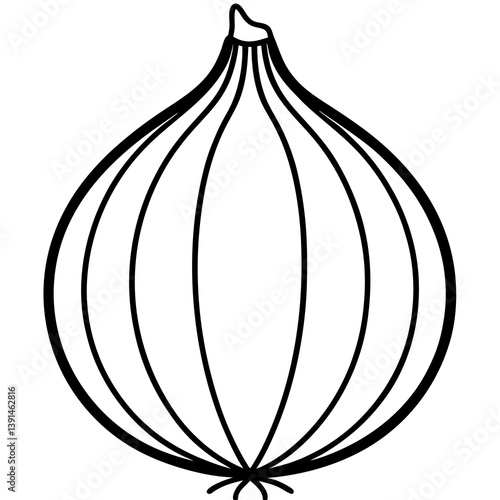 Simple Line Onion Art Vector
