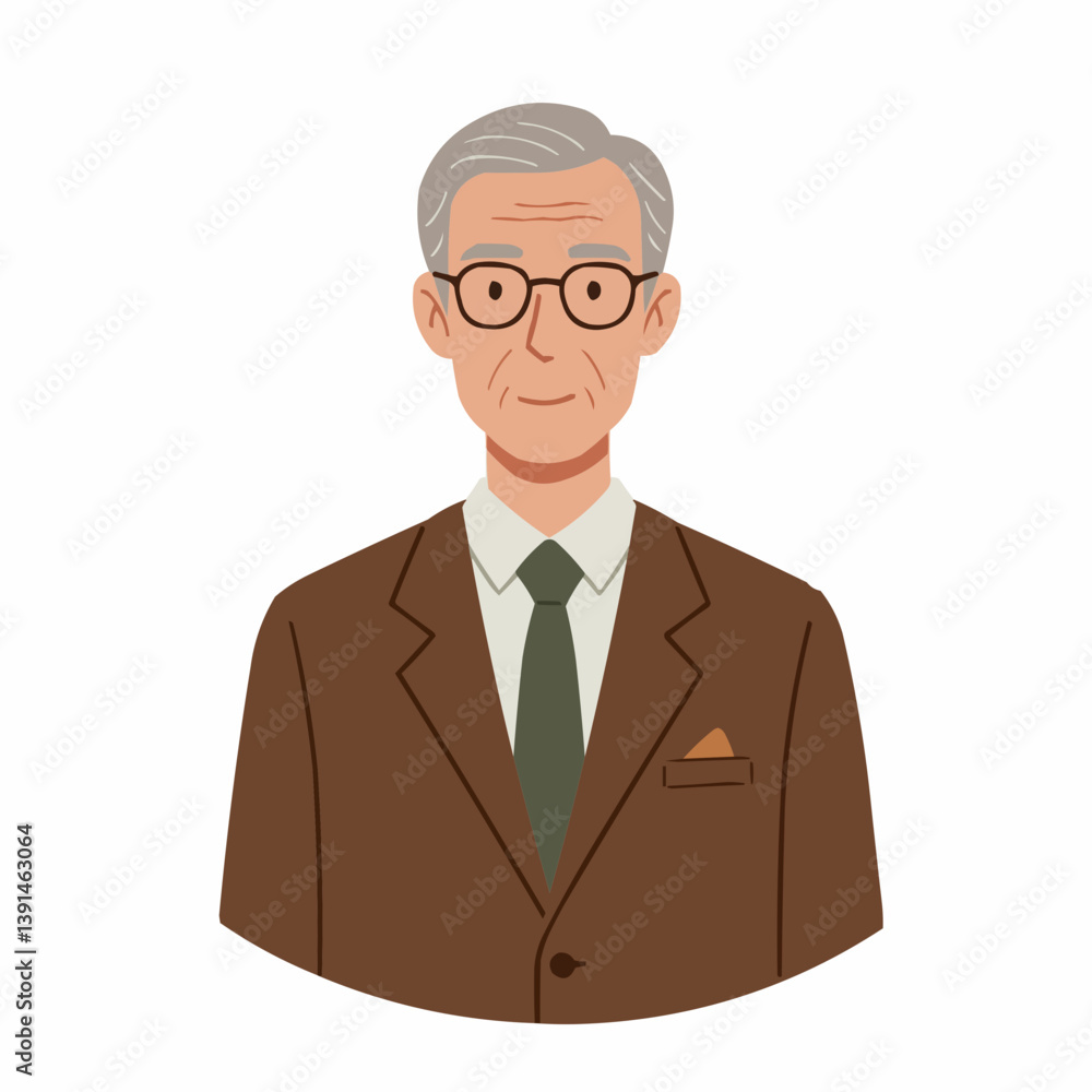 Senior man in suit looking confident on plain background Senior man in suit looking confident on plain background