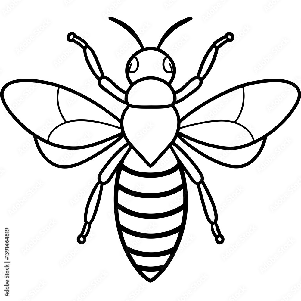 Single-Line Bee Vector Art Design Single-Line Bee Vector Art Design