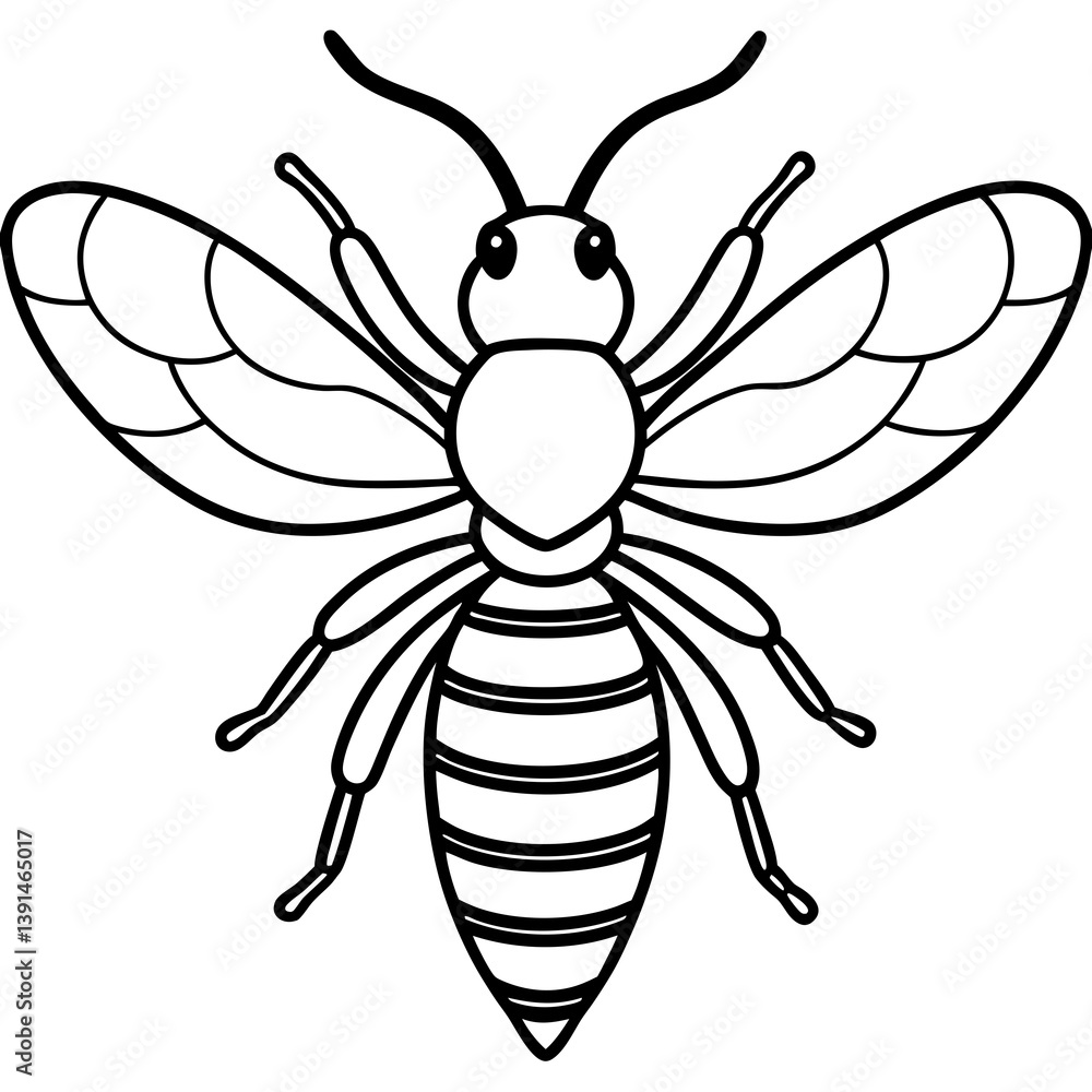 Single-Line Bee Vector Art Design Single-Line Bee Vector Art Design