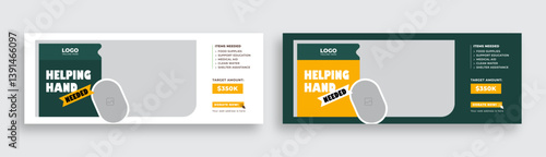 Charity fundraising & donation banner | Nonprofit facebook cover | Social media post template for awareness & humanitarian aid campaign