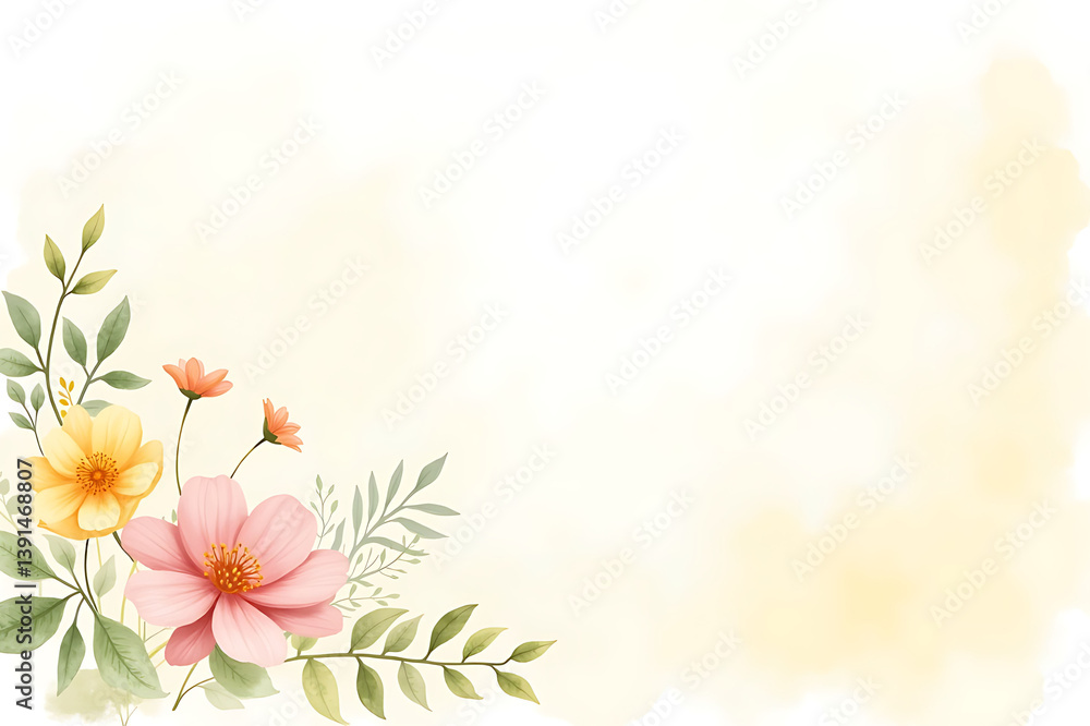Naklejka premium spring background with flowers