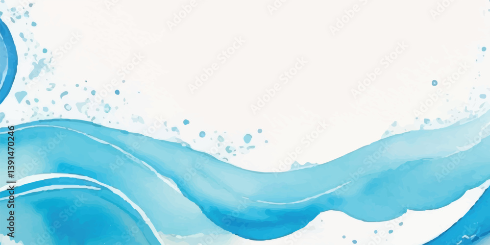 Modern Abstract Background with Artistic Blue and Green Watercolor Waves, Evoking the Calmness of the Ocean for Use in Lifestyle Designs, Social Graphics, and Print Media Modern Abstract Background with Artistic Blue and Green Watercolor Waves, Evoking the Calmness of the Ocean for Use in Lifestyle Designs, Social Graphics, and Print Media