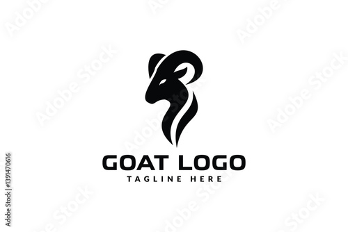 goat head logo design. logo icon vector illustration silhouette