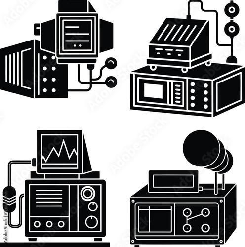 Data Acquisition System silhouette vector