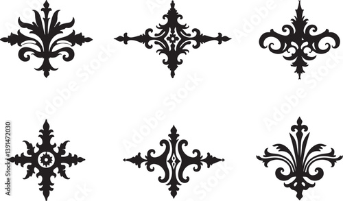 Collection of Royal Crown king ornament Silhouettes"