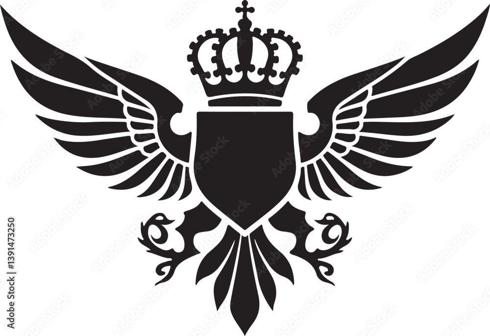 Obraz premium Collection of Royal Crown king ornament Silhouettes