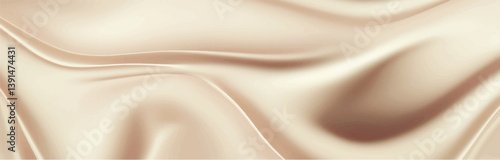 Smooth elegant cream silk fabric background. Textile texture. Vector illustration	