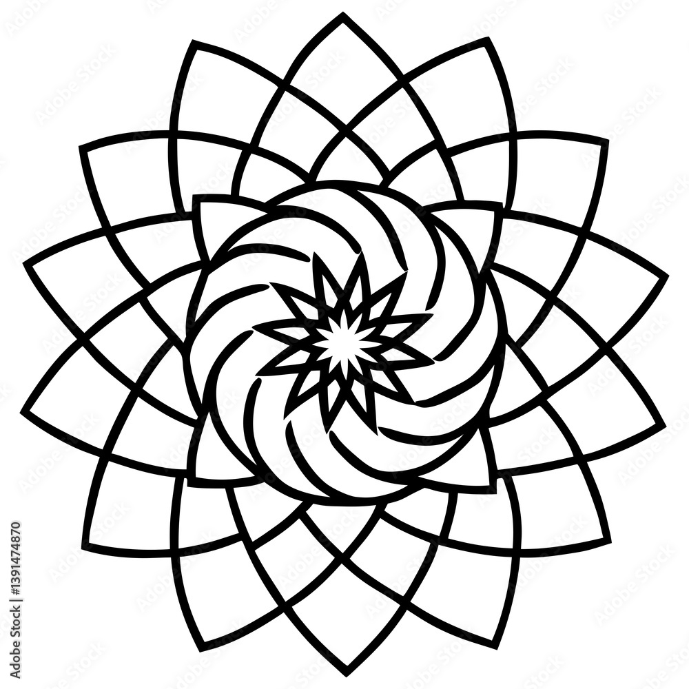 Obraz premium Cosmic divine feminine mandala line art vector illustration 