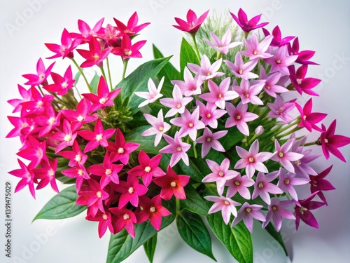 Wallpaper Mural Pentas Flower Double Exposure Photography: Panoramic Flat Lay Image with Splash Effect Torontodigital.ca