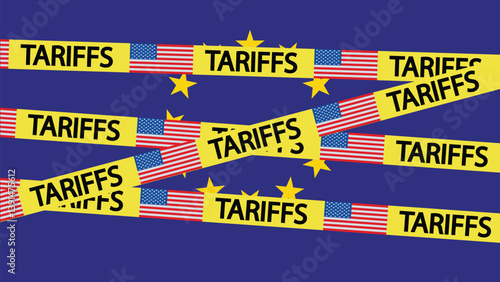 United States tariff trade war with  European Union vector
