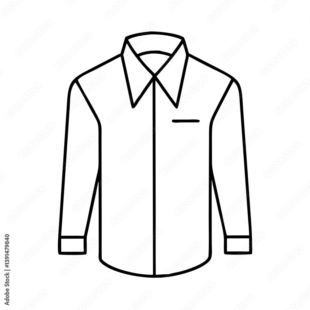 Naklejka premium dress shirt icon, dress shirt line art - simple line art of dress shirt, perfect for dress shirt logos and icons