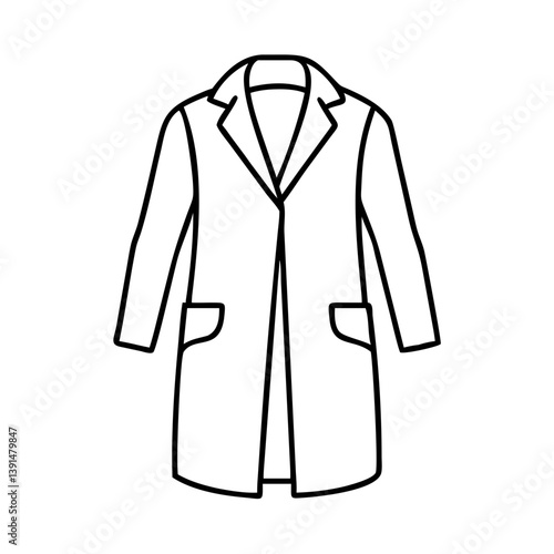 duster coat icon, duster coat line art - simple line art of duster coat, perfect for duster coat logos and icons