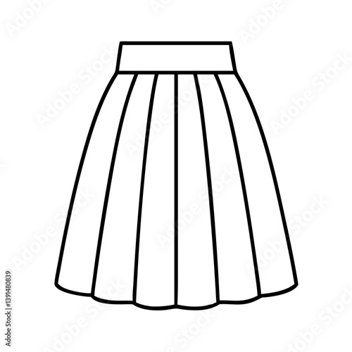 midi skirt icon, midi skirt line art - simple line art of midi skirt, perfect for midi skirt logos and icons
