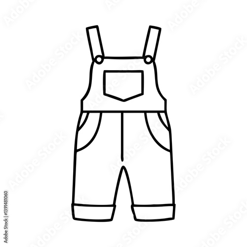 overalls icon, overalls line art - simple line art of overalls, perfect for overalls logos and icons