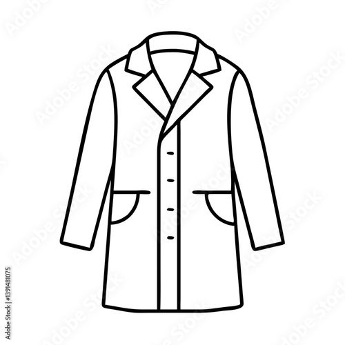 overcoat icon, overcoat line art - simple line art of overcoat, perfect for overcoat logos and icons