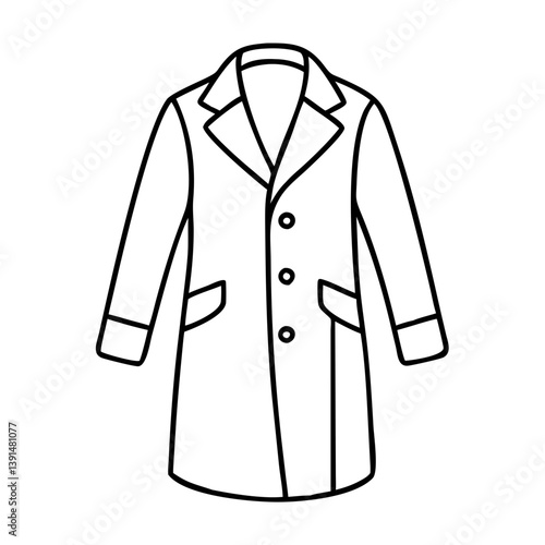 overcoat icon, overcoat line art - simple line art of overcoat, perfect for overcoat logos and icons