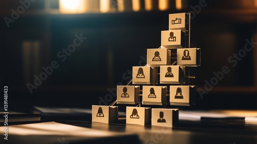 Hierarchy Symbolizing Corporate Structure and Leadership Dynamics Shown