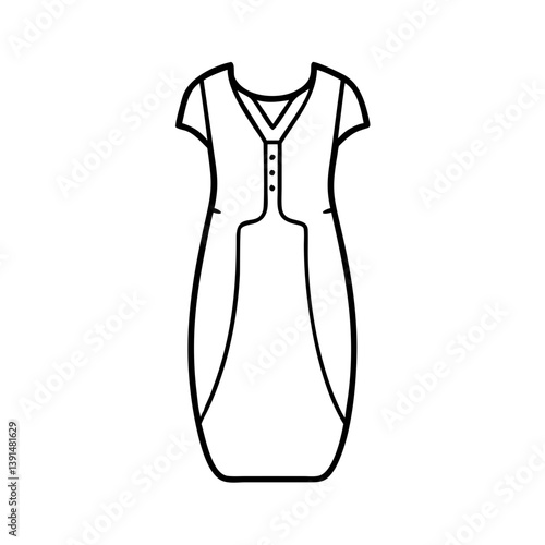 sheath dress icon, sheath dress line art - simple line art of sheath dress, perfect for sheath dress logos and icons