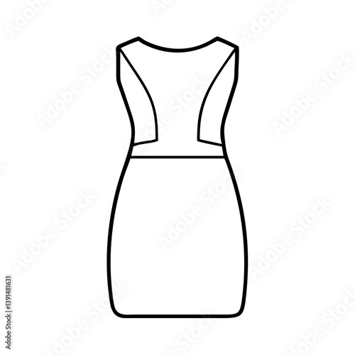 sheath dress icon, sheath dress line art - simple line art of sheath dress, perfect for sheath dress logos and icons