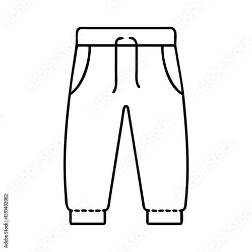 sweatpants icon, sweatpants line art - simple line art of sweatpants, perfect for sweatpants logos and icons