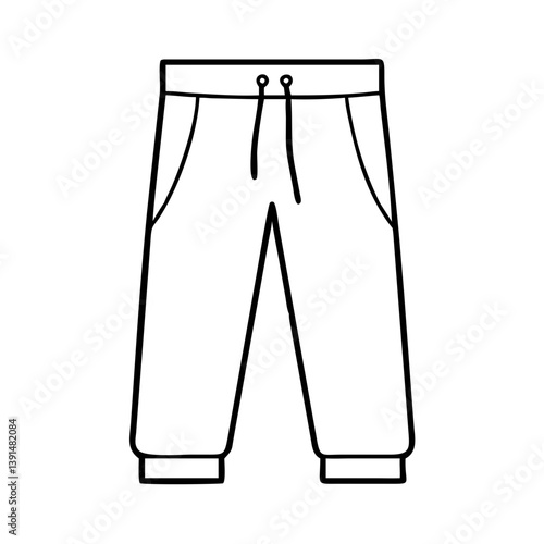 sweatpants icon, sweatpants line art - simple line art of sweatpants, perfect for sweatpants logos and icons