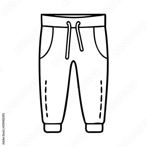 sweatpants icon, sweatpants line art - simple line art of sweatpants, perfect for sweatpants logos and icons