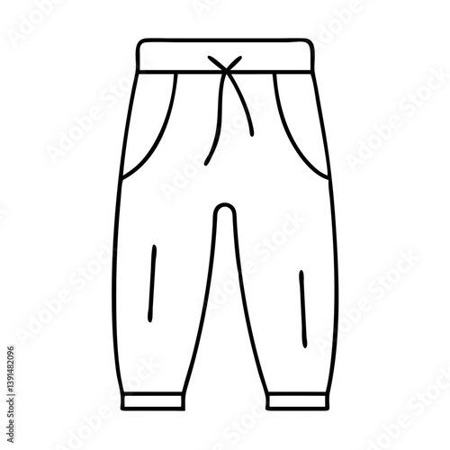 sweatpants icon, sweatpants line art - simple line art of sweatpants, perfect for sweatpants logos and icons