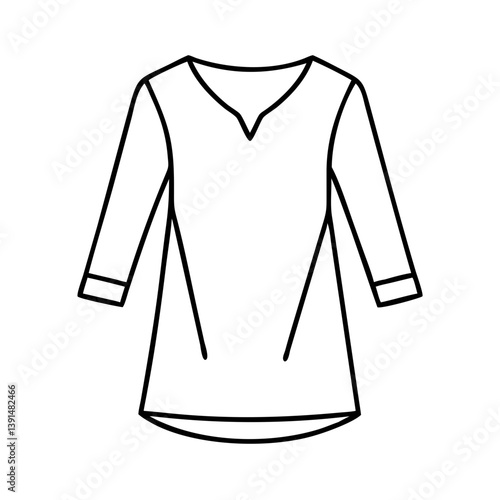 tunic icon, tunic line art - simple line art of tunic, perfect for tunic logos and icons