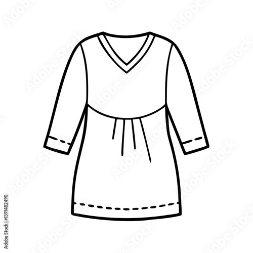 tunic icon, tunic line art - simple line art of tunic, perfect for tunic logos and icons