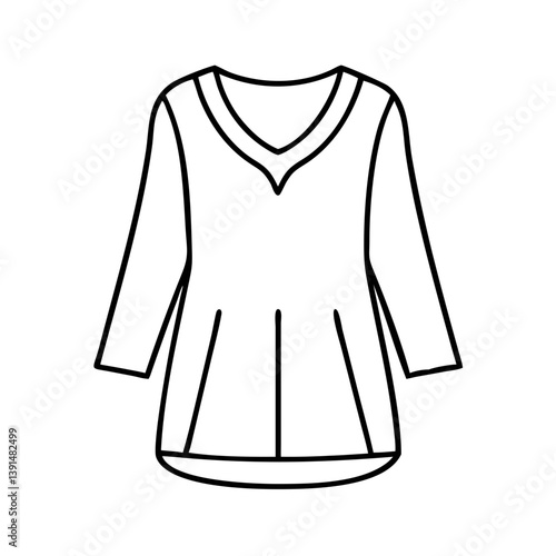 tunic icon, tunic line art - simple line art of tunic, perfect for tunic logos and icons