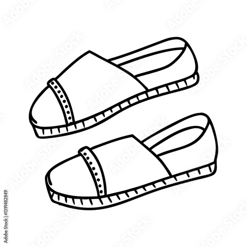 espadrilles icon, espadrilles line art - simple line art of espadrilles, perfect for espadrilles logos and icons