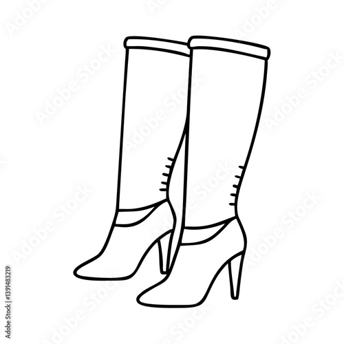 thigh high boots icon, thigh high boots line art - simple line art of thigh high boots, perfect for thigh high boots logos and icons