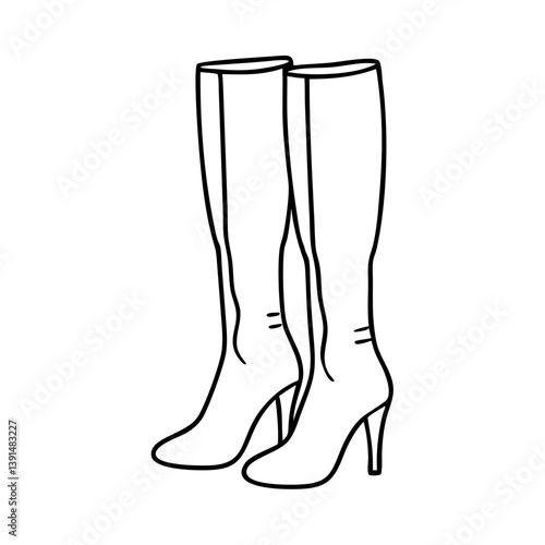 thigh high boots icon, thigh high boots line art - simple line art of thigh high boots, perfect for thigh high boots logos and icons