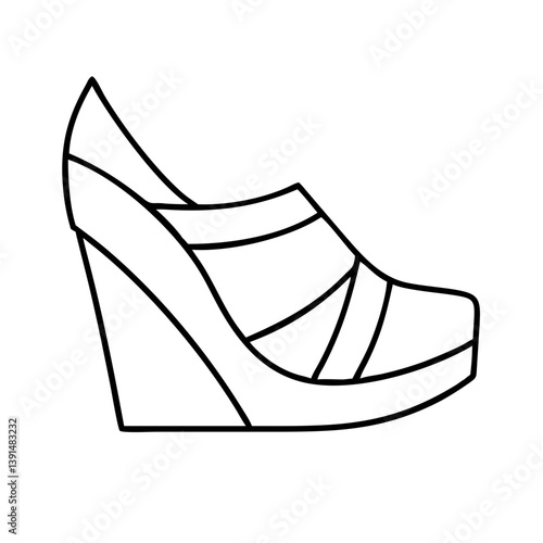 wedges icon, wedges line art - simple line art of wedges, perfect for wedges logos and icons