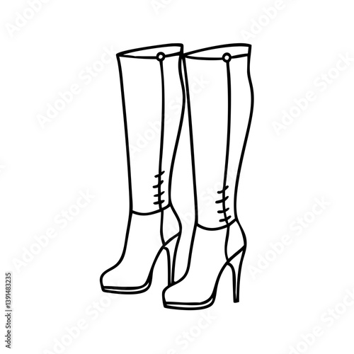 thigh high boots icon, thigh high boots line art - simple line art of thigh high boots, perfect for thigh high boots logos and icons