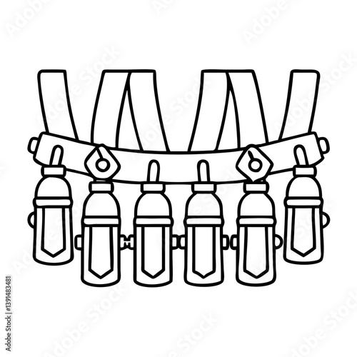 bandoliers icon, bandoliers line art - simple line art of bandoliers, perfect for bandoliers logos and icons
