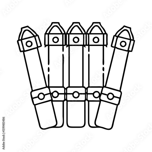 bandoliers icon, bandoliers line art - simple line art of bandoliers, perfect for bandoliers logos and icons